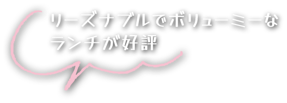 リーズナブルでボリューミーなランチが好評