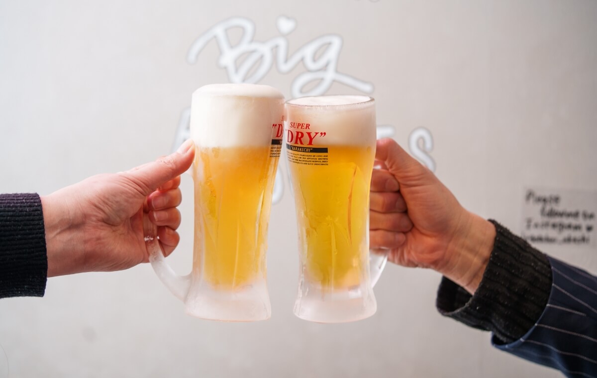 ビールで乾杯