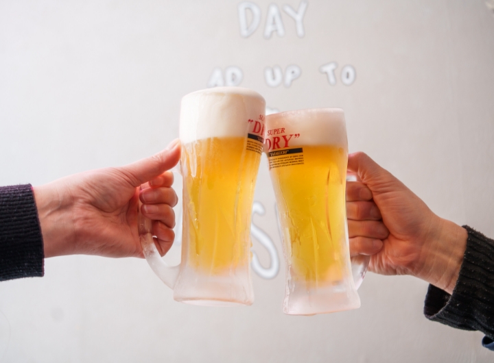 ビールで乾杯